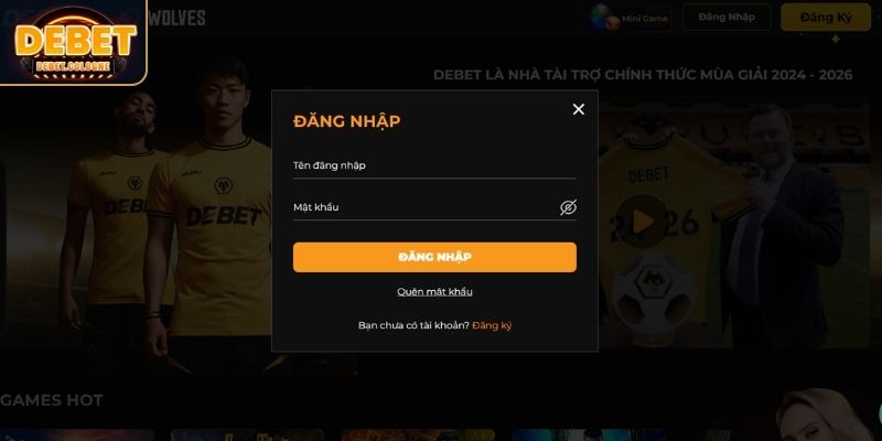 Xác nhận đăng nhập DEBET